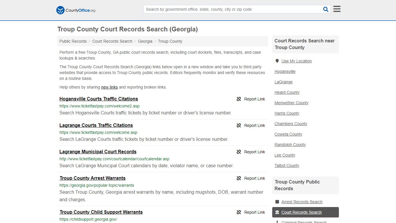 Troup County Court Records Search (Georgia) - County Office