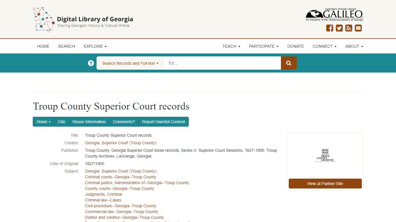 Troup County Superior Court records - Digital Library of Georgia - USG